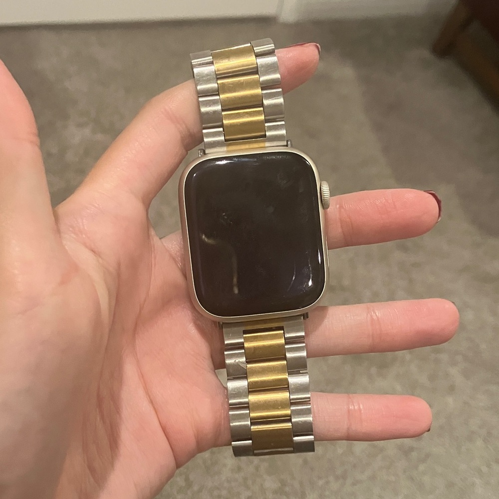 Apple Watch with Gold and Silver Band 45mm series 7